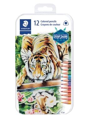 💕 STAEDTLER 12 Coloured Break Resistant Pencils In Decorative Tin 3.0 mm Lead